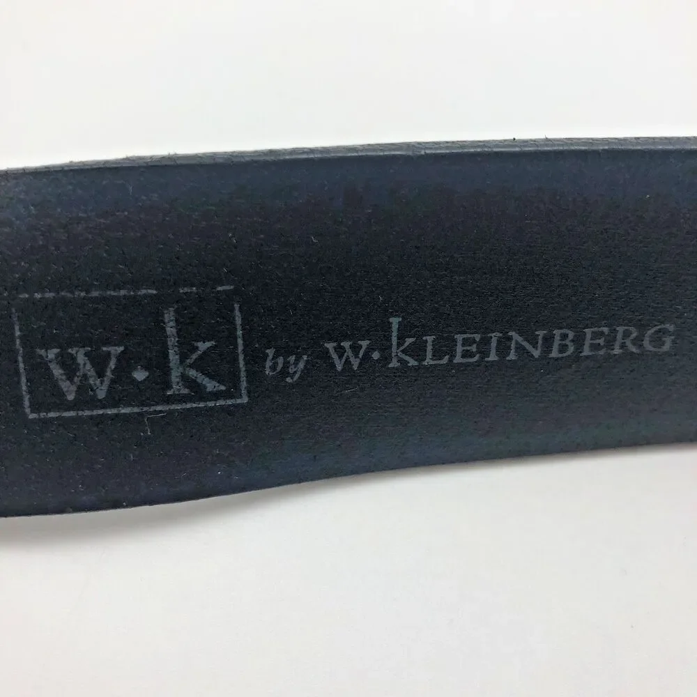 WK by W Kleinberg Mens Leather Belt Black Size 38 Italy